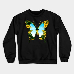 Butterfly Sunflower Costume Gift Crewneck Sweatshirt